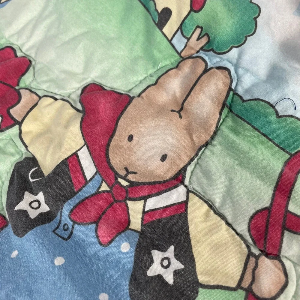 Vintage Daisy Kingdom Baby Quilt Crib Home on the Range Dots Cowboy Bunny 90s